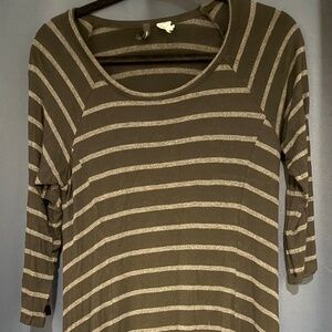 Striped long sleeve cotton dress